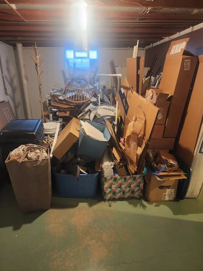 Roll-off dumpster container at job site for 20 Yard Dumpster Rental in Superior